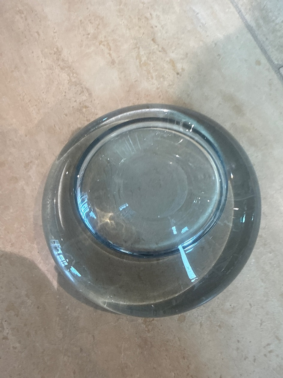 Glas skål blå